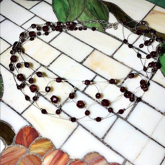 HPx2🌹Gorgeous vintage ruby red beaded choker ~ Handmade ~ Rare ~ Discontinued - Picture 6 of 12